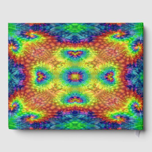 絞り染めスカイヴィンテージフラクタル万華鏡のように千変万化するパターン ゲストブック (裏面)