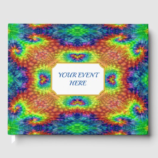 絞り染めスカイヴィンテージフラクタル万華鏡のように千変万化するパターン ゲストブック (正面)