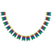 絞り染めスカイヴィンテージフラクタル万華鏡のように千変万化するパターン バンティングフラッグ (全)