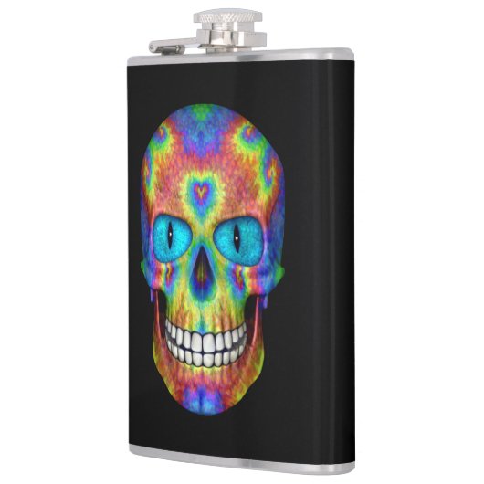 絞り染めスカイヴィンテージフラクタル万華鏡のように千変万化するパターン フラスク (左)