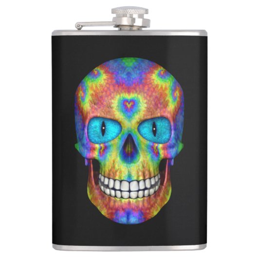 絞り染めスカイヴィンテージフラクタル万華鏡のように千変万化するパターン フラスク (正面)