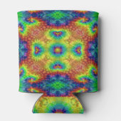 絞り染めスカイヴィンテージフラクタル万華鏡のように千変万化するパターン 缶クーラー (裏面)