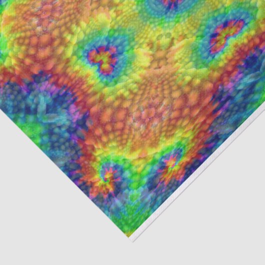 絞り染めスカイヴィンテージフラクタル万華鏡のように千変万化するパターン 薄葉紙 (詳細)