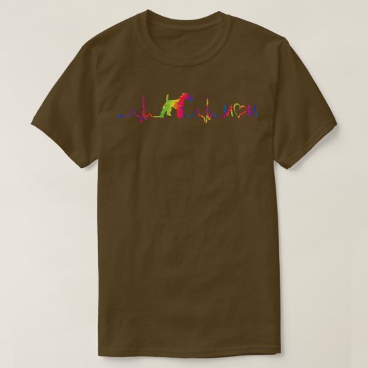絞り染めスカラフルムーズFor Terrier Heartbeat EKG Tシャツ (デザイン正面)