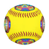 絞り染めスカルデッド完全に死んでいなゾンビ 野球ボール (正面)