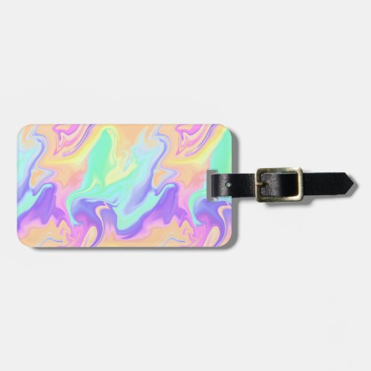 絞り染めスワールパステルグルーヴィ ラゲッジタグ (正面横)