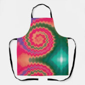 絞り染めスワールファンキーレトロ溝状カラフルパターン エプロン (正面)