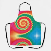 絞り染めスワールファンキーレトロ溝状カラフルパターン エプロン (正面)