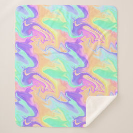 絞り染めスワールマーブルレトログルーヴィ シェルパブランケット