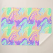 絞り染めスワールマーブルレトログルーヴィ シェルパブランケット (正面(横))