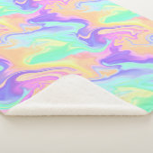 絞り染めスワールマーブルレトログルーヴィ シェルパブランケット (3/4)