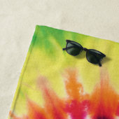 絞り染めスワールレインボーレトロパーソナライズされた夏 ビーチタオル (インサイチュ)