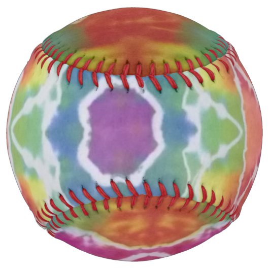 絞り染めソフトボールレインボー曼荼羅 ソフトボール (裏面)