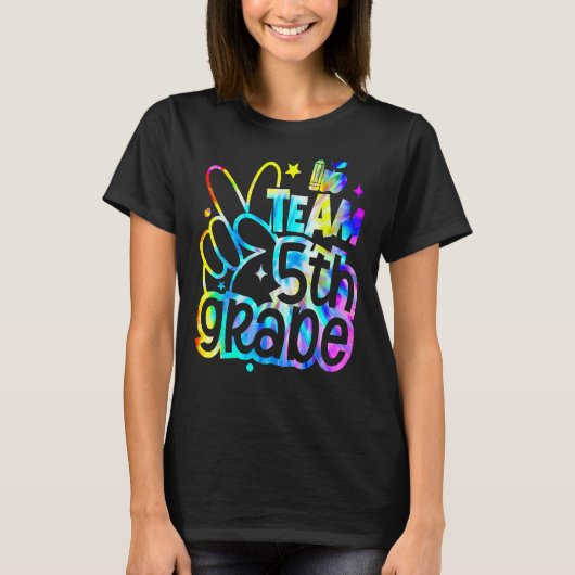 絞り染めチーム5年生先生学生戻る Tシャツ (正面)
