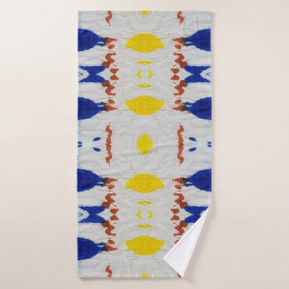 絞り染めテクスチャ。絞り文様アイボリーバ・マルーン バスタオル