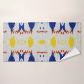 絞り染めテクスチャ。絞り文様アイボリーバ・マルーン バスタオル (バスタオル)