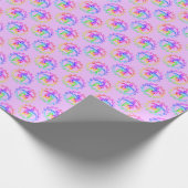 絞り染めトライバルタートルモアリサンピンク ラッピングペーパー (角)