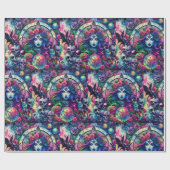 絞り染めトリップ（幻覚体験）のようなハロウィーン魔女の女神ギフトラップ ラッピングペーパー (フラット)