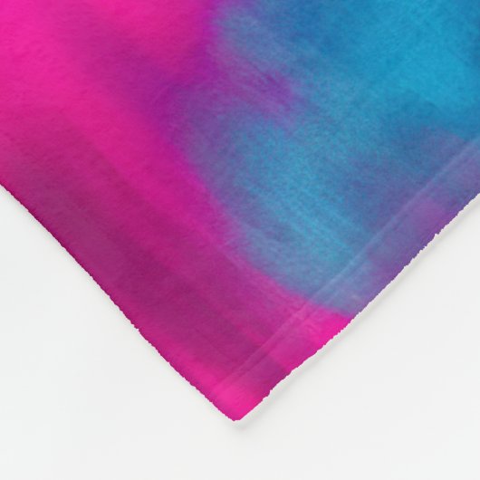 絞り染めドッグパーソナライズされたマピンクブルー フリースブランケット (角)