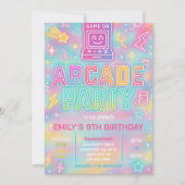絞り染めネオングローアーケードパーティー誕生日招待状 招待状 (正面)