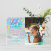 絞り染めネオングローフォーム誕生日パーティーフォト 招待状 (スタンド正面)