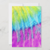 絞り染めネオンパープルアクアライムアエージ誕生日 招待状 (裏面)