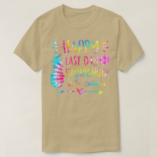 絞り染めハッピーアイーアイーアイーデイハローサミー Tシャツ (デザイン正面)