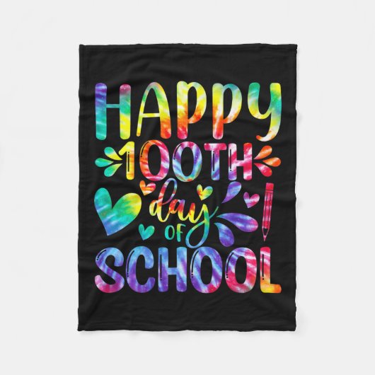 絞り染めハッピースクール先生 フリースブランケット (正面)