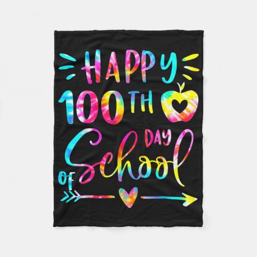 絞り染めハッピースクール先生 フリースブランケット (正面)