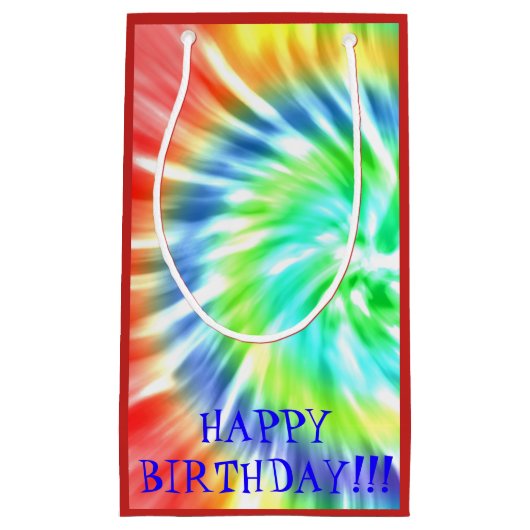 絞り染めハッピーバースデー抱き枕 スモールペーパーバッグ (正面)