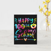 絞り染めハッピー100日目先生学生100 カード (黄色い花)