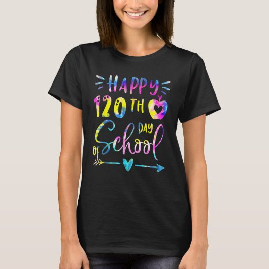 絞り染めハッピー120th日の学校先生学生 tシャツ (正面)