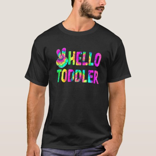 絞り染めハロートドラー新学期先生キッズ Tシャツ (正面)