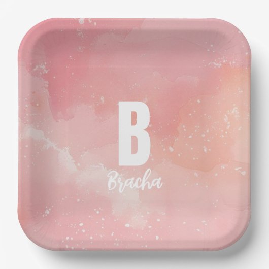 絞り染めバス・ミツバ誕生日 ペーパープレート (正面)