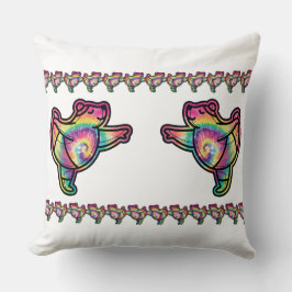 絞り染めバレリーナベア:優雅カラフルで クッション