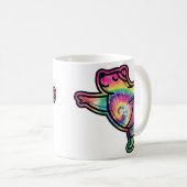 絞り染めバレリーナベア：優雅カラフルで コーヒーマグカップ (正面右)