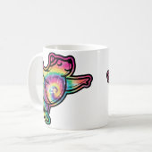 絞り染めバレリーナベア：優雅カラフルで コーヒーマグカップ (正面左)