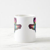 絞り染めバレリーナベア：優雅カラフルで コーヒーマグカップ (中央)