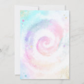 絞り染めバースデーパーティパステル絞り染めヒッピーパーティー 招待状 (裏面)