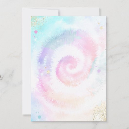 絞り染めバースデーパーティパステル絞り染めヒッピーパーティー 招待状 (裏面)