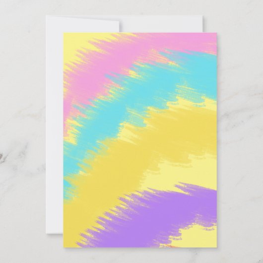 絞り染めバースデーパーティーカラフルレインボーアート 招待状 (裏面)