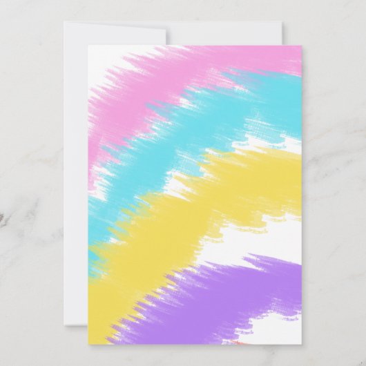 絞り染めバースデーパーティーカラフルレインボー 招待状 (裏面)