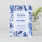 絞り染めバースデーパーティーブルーシボリ 招待状 (スタンド正面)