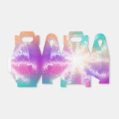 絞り染めパステルウォーターカラーピンクオレンジティール(緑がかった色)パープル フェイバーボックス (折り畳みなし)