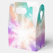 絞り染めパステルウォーターカラーピンクオレンジティール(緑がかった色)パープル フェイバーボックス (オープン)