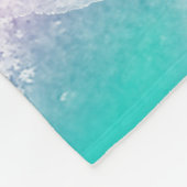 絞り染めパステルウォーターカラーピンクオレンジティール（緑がかった色）パープル フリースブランケット (角)