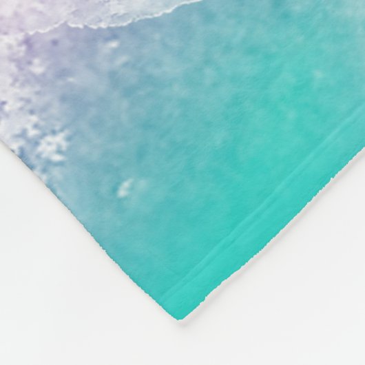 絞り染めパステルウォーターカラーピンクオレンジティール(緑がかった色)パープル フリースブランケット (角)