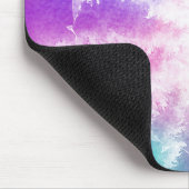 絞り染めパステルウォーターカラーピンクオレンジティール(緑がかった色)パープル マウスパッド (コーナー)