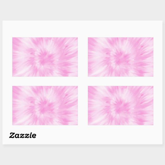 絞り染めパステルスパイラルピンクタイデーイトレンド 長方形シール (シート)