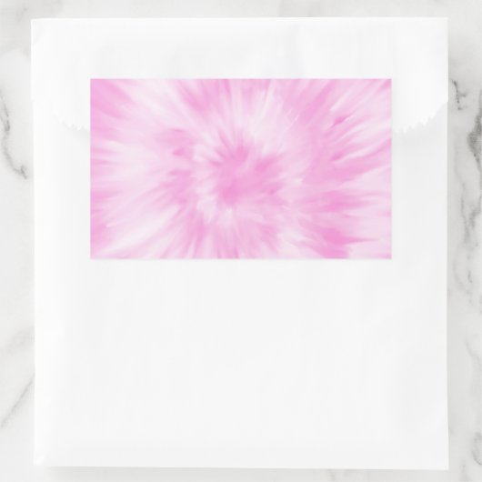 絞り染めパステルスパイラルピンクタイデーイトレンド 長方形シール (バッグ)